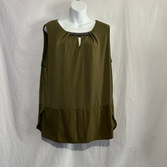 The Limited Collection Olive Green Keyhole Blouse - XL - Picture 1 of 5